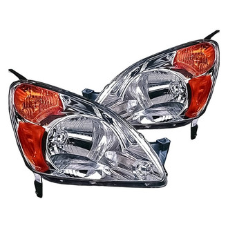 Replacement - Driver and Passenger Side Headlight Set Lens and Housing (Standard Line)