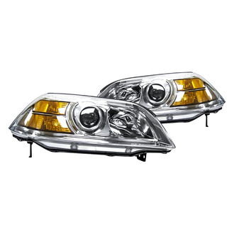 Replacement - Driver and Passenger Side Headlight Set Lens and Housing (Standard Line)