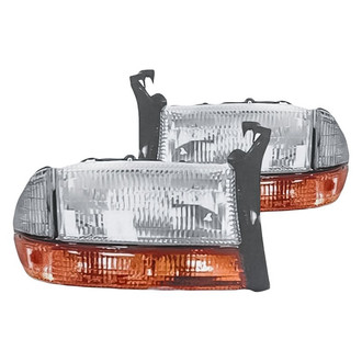 Replacement - Driver and Passenger Side Headlight Set Lens and Housing (CAPA Certified)