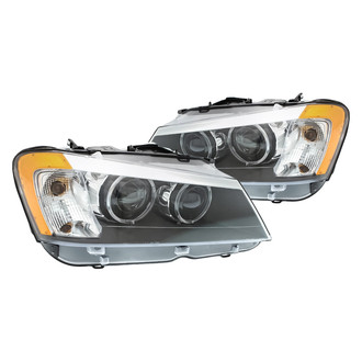Replacement - Driver and Passenger Side Headlight Set Lens and Housing (Standard Line)