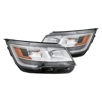 Replacement - Driver and Passenger Side Headlight Set Lens and Housing (CAPA Certified)