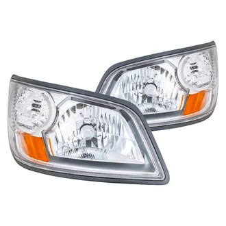 Replacement - Driver and Passenger Side Headlight Set Lens and Housing (Standard Line)