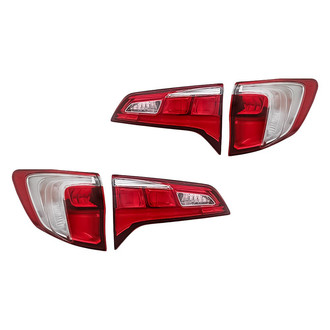 Replacement - Driver and Passenger Side Inner and Outer Tail Light Set (CAPA Certified)