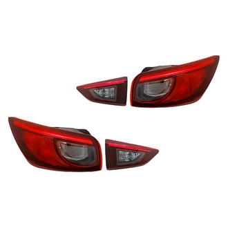 Replacement - Driver and Passenger Side Inner and Outer Tail Light Set (CAPA Certified)