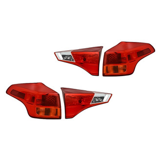 Replacement - Driver and Passenger Side Inner and Outer Tail Light Lens and Housing Set (CAPA Certified)