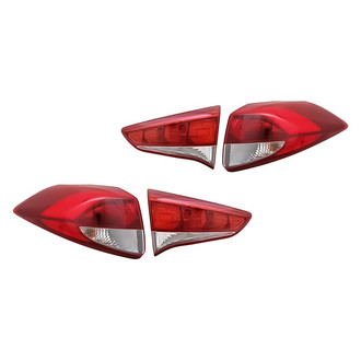 Replacement - Driver and Passenger Side Inner and Outer Tail Light Set (CAPA Certified)