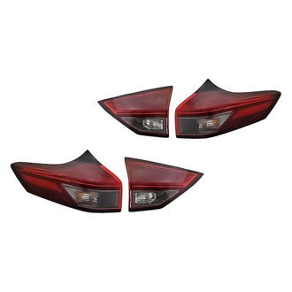 Replacement - Driver and Passenger Side Inner and Outer Tail Light Set (CAPA Certified)