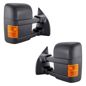Replacement - Driver and Passenger Side Power Towing Mirror Set (Heated, Foldaway) (Standard Line)