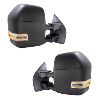 Replacement - Driver and Passenger Side Power Towing Mirror Set (Heated, Foldaway) (Standard Line)
