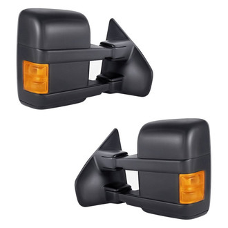 Replacement - Driver and Passenger Side Power Towing Mirror Set (Heated, Foldaway) (Standard Line)