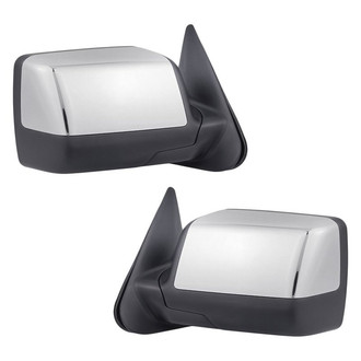 Replacement - Driver and Passenger Side Manual View Mirror Set (Non-Heated, Foldaway) (Standard Line)