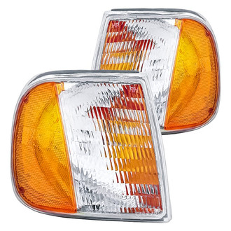 Replacement - Driver and Passenger Side Turn Signal/Corner Light Lens and Housing Set (CAPA Certified)