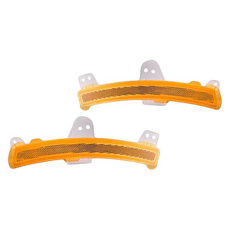 Replacement - Front Driver and Passenger Side Bumper Reflector Set (CAPA Certified)