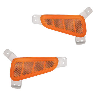 Replacement - Front Driver and Passenger Side Bumper Reflector Set (CAPA Certified)