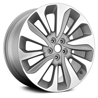Replikaz® - 10 Spiral-Spoke Machined Face with Light Gray Painted Pockets 18x7 Alloy Factory Wheel - Replica