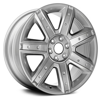 Replikaz® - 7 I-Spoke Painted Silver with Chrome Inserts in Spokes 22x9 Alloy Factory Wheel - Replica