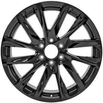 Replikaz® - 6 V-Spoke Painted Black 22x9 Alloy Factory Wheel - Replica