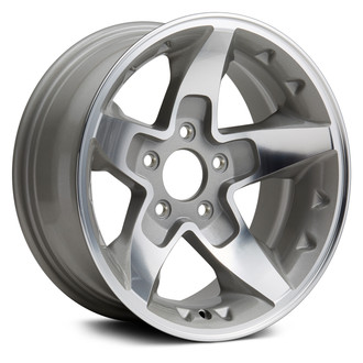 Replikaz® - 5-Spoke Machined Face with Painted Gray Pockets and Painted Charcoal Hub 16x8 Alloy Factory Wheel - Replica