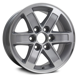 Replikaz® - 6 I-Spoke Machined Face with Painted Silver Inset in Spokes and Painted Silver Pockets 17x7.5 Alloy Factory Wheel - Replica