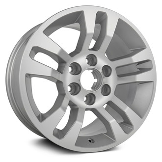 Replikaz® - Double 5-Spoke Machined Face with Painted Silver Inset in Spokes and Painted Silver Pockets 18x8.5 Alloy Factory Wheel - Replica