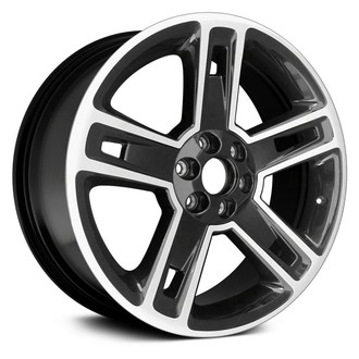 Replikaz® - Double 5-Spoke Machined Spoke Outline with Painted Black Spoke Inset and Painted Black Pockets 22x9 Alloy Factory Wheel - Replica