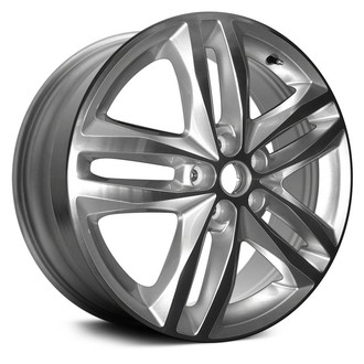 Replikaz® - Double 5-Spoke Machined Face with Painted Silver Vents 19x7.5 Alloy Factory Wheel - Replica