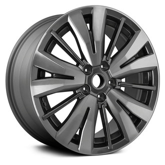 Replikaz® - 5 W-Spoke Machined Face with Painted Charcoal Spoke Inset and Painted Charcoal Pockets 18x7.5 Alloy Factory Wheel - Replica