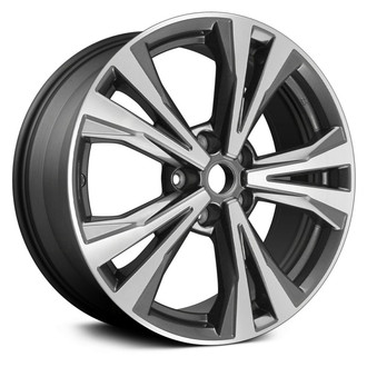 Replikaz® - 5 V-Spoke Machined Face with Painted Charcoal Spoke Inset and Painted Charcoal Pockets 18x7 Alloy Factory Wheel - Replica