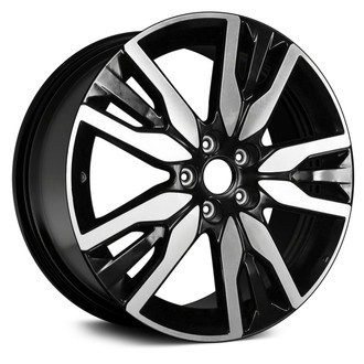 Replikaz® - Triple 5-Spoke Machined Face with Painted Black Spoke Inset and Painted Black Pockets 20x8 Alloy Factory Wheel - Replica