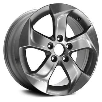 Replikaz® - 5 Turbine-Spoke Machined Spoke Outline with Painted Silver Spoke Inset and Painted Silver Pockets 17x7.5 Alloy Factory Wheel - Replica