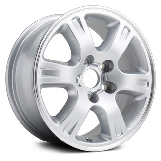 Replikaz® - 6 I-Spoke Machined Lip with Painted Silver Face and Vents 16x6.5 Alloy Factory Wheel - Replica