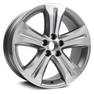 Replikaz® - 5-Spoke Machined Face with Painted Charcoal Spoke Inset and Painted Charcoal Pockets 19x7.5 Alloy Factory Wheel - Replica