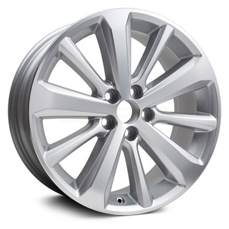 Replikaz® - 10 I-Spoke Machined Face with Painted Silver Spoke Inset and Painted Silver Pockets 19x7.5 Alloy Factory Wheel - Replica