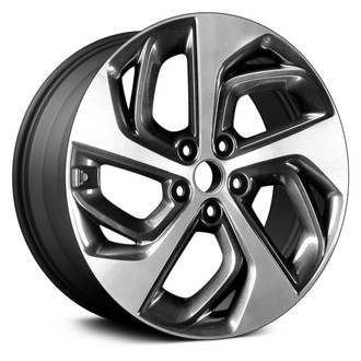 Replikaz® - 5 Double Spiral-Spoke Machined Face with Painted Charcoal Spoke Inset and Painted Charcoal Pockets 19x7.5 Alloy Factory Wheel - Replica