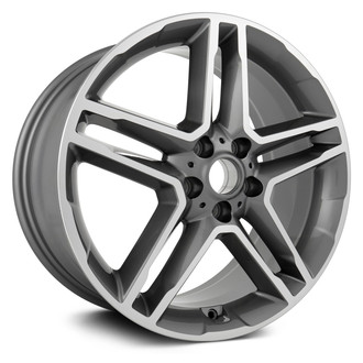 Replikaz® - Double 5-Spoke Machined Face with Painted Gray Spoke Inset and Painted Gray Pockets 19x7.5 Alloy Factory Wheel - Replica