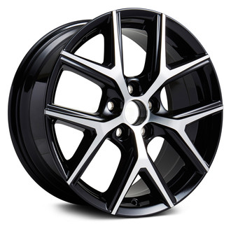 Replikaz® - 5 Y-Spoke Machined Face with Painted Black Spoke Inset and Painted Black Pockets 18x7.5 Alloy Factory Wheel - Replica