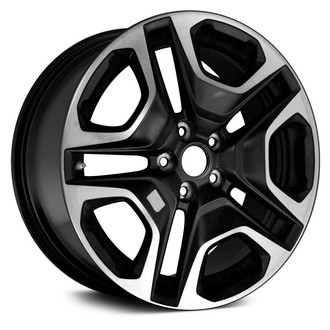 Replikaz® - 5 V-Spoke Machined Face with Painted Black Spoke Inset and Painted Black Pockets 19x7.5 Alloy Factory Wheel - Replica