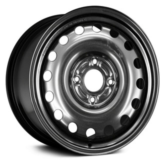 16 Flat-Spoke Black 15x6 Steel Factory Wheel - Factory Take Off