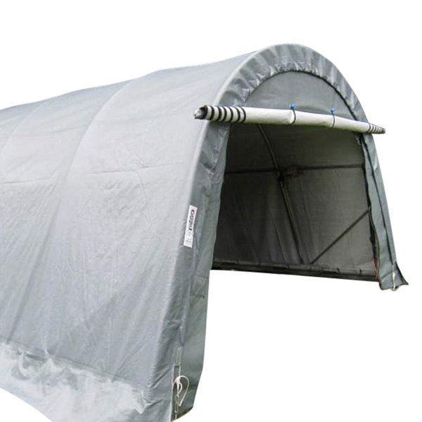 Rhino Shelter® - Round Style 12' W x 20' L x 8' H Gray 1 Car Instant Garage