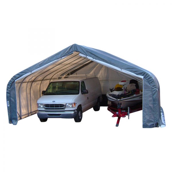 Rhino Shelter® - 22' W x 24' L x 12' H Gray Two Car/Workshop Garage House