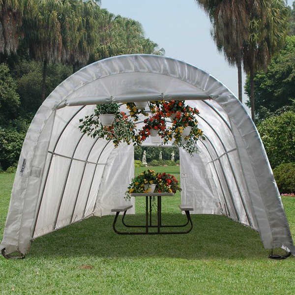 Rhino Shelter® - Round Style 14' W x 24' L x 10' H Instant Greenhouse