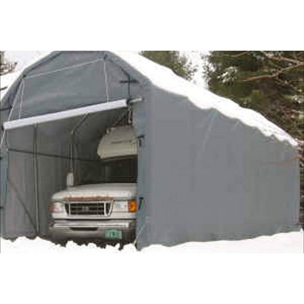 Rhino Shelter® - Barn Style 12' W x 20' L x 12' H Gray Building Gambrel