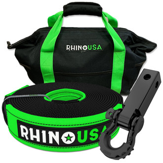 Rhino USA® - Tow Strap & Shackle Hitch Receiver Combo