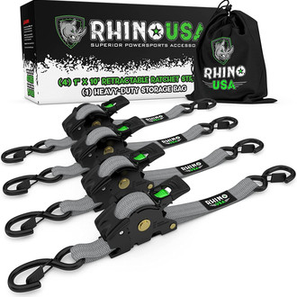 Rhino USA® - Retractable Ratchet Straps