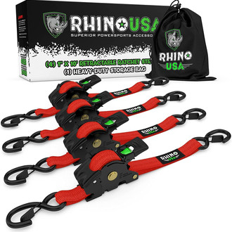 Rhino USA® - Retractable Ratchet Straps