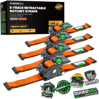 Rhino USA® - 2" x 10' Retractable E-Track Ratchet Straps