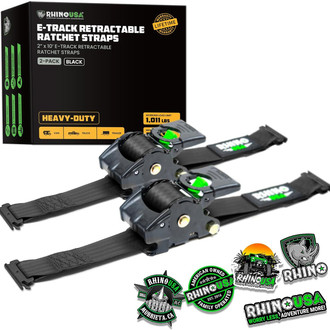 Rhino USA® - 2" x 10' Retractable E-Track Ratchet Straps