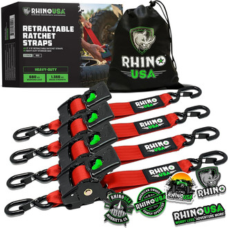 Rhino USA® - Retractable Ratchet Straps