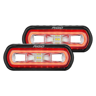 Rigid Industries® - Rear Bumper Mounted SR-L Series Rectangular Flood Beam LED Light Kit, with Red Halo