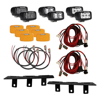 Rigid Industries® - Fog Light Location SR-M Series Flush Mount 3"x2" 6x20W Rectangular Combo Beam LED Light Kit